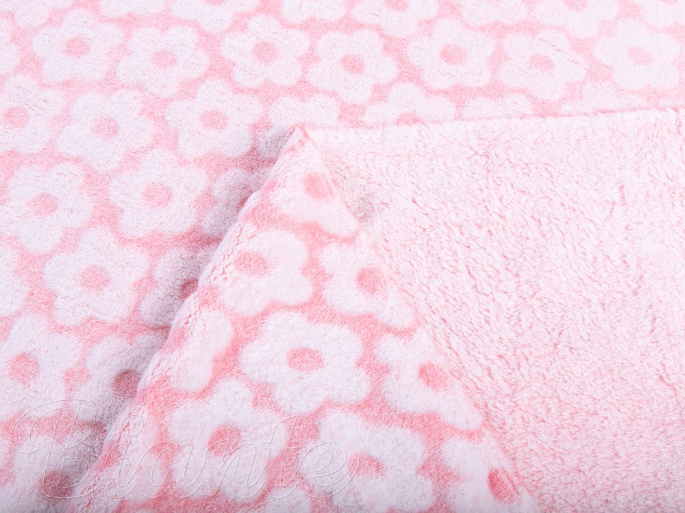 Mikroplyšová deka MIP-027 Světle růžové květy - detail 4 - Biante.cz