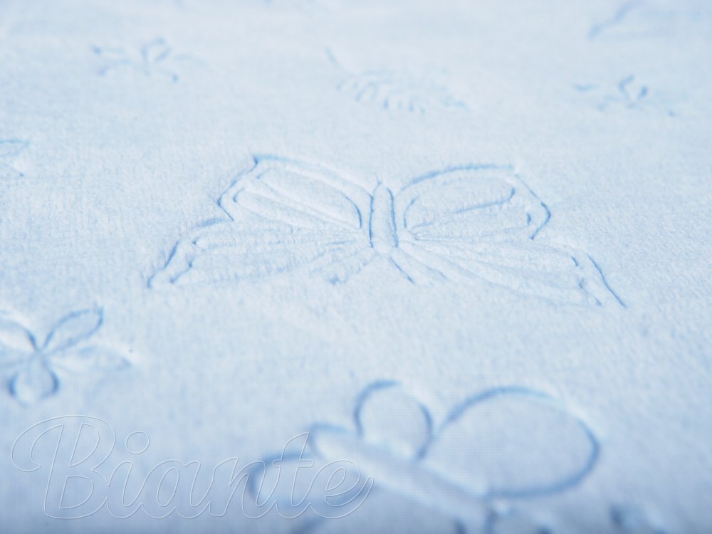 Mikroplyšová látka MIP-021 Motýliky - nebesky modrá - šírka 145 cm - detail 4 - Biante.sk