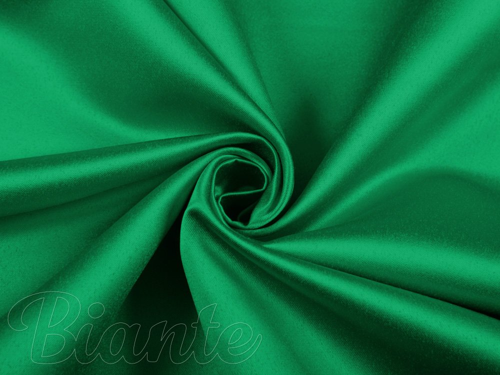 Látka polyesterový satén LUX-028 Irská zelená - šířka 150 cm - detail 1 - Biante.cz