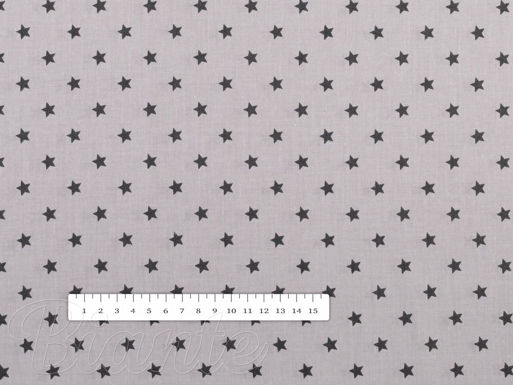 Bavlnená látka/plátno Sandra SA-311 Tmavo sivé hviezdičky na sivom - šírka 160 cm - detail 3 - Biante.sk
