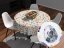 Veľkonočný teflónový okrúhly obrus TF-075 Farebné kraslice a pierka na bielom - Biante.sk