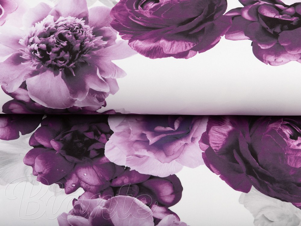 Dekoračná látka PM-029 Veľké fialové kvety - šírka 150 cm - detail 4 - Biante.sk