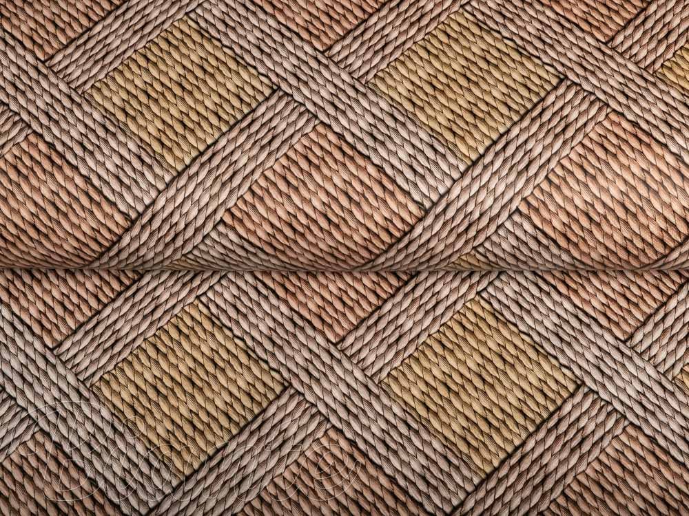 PVC ubrus Hnědo-béžový pletený vzor PV-067 - metráž š. 140 cm - detail 1 - Biante.cz