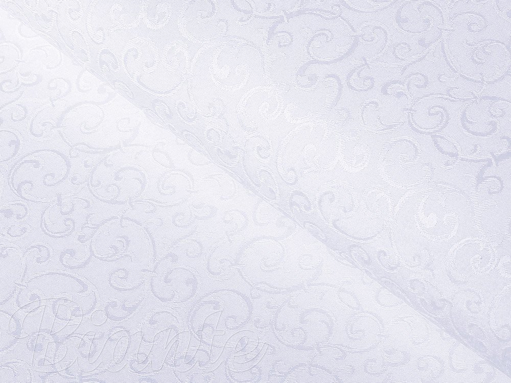 Teflónová látka na obrusy TF-078 Ornamenty - studená biela - šírka 160 cm - Biante.sk