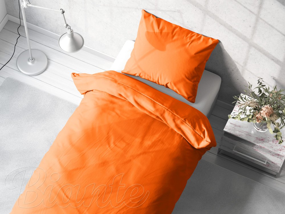 Bavlnené jednofarebné posteľné obliečky Moni MO-002 Oranžové - detail 1 - Biante.sk