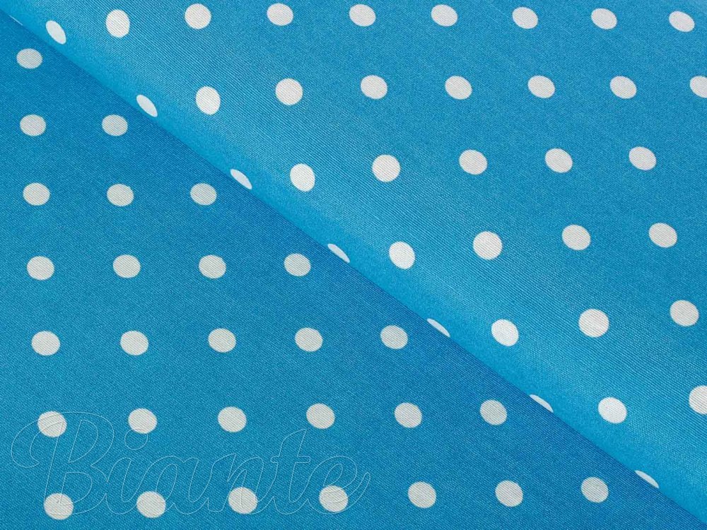 Dekoračná látka Leona LN-021 Biele bodky na modrom - šírka 140 cm - detail 1 - Biante.sk