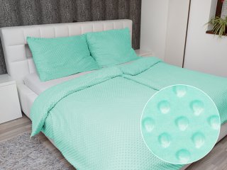 Hrejivé posteľné obliečky Minky 3D bodky MKP-003 Mintové - Biante.sk