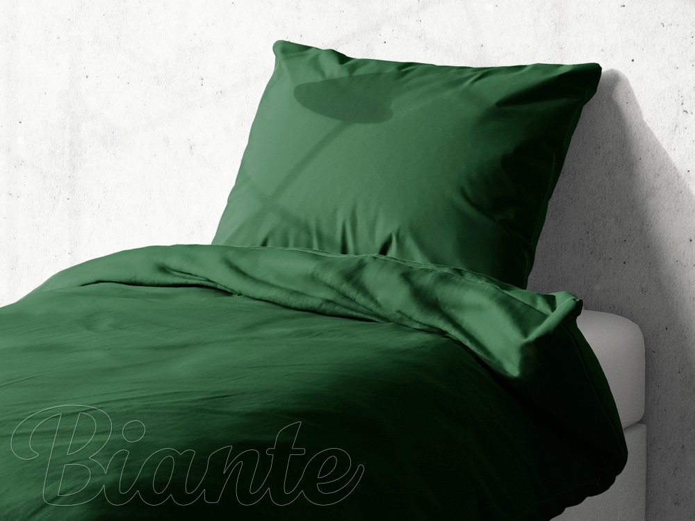 Detské bavlnené posteľné obliečky do postieľky Moni MO-014 Tmavo zelené - Biante.sk