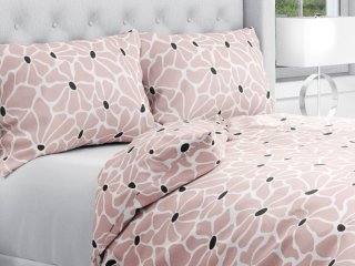 Bavlnené posteľné obliečky Sandra SA-483 Hnedoružové designové kvety na bielom - Biante.sk