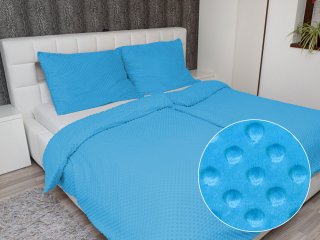 Hrejivé posteľné obliečky Minky 3D bodky MKP-034 Modré - Biante.sk