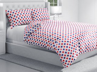 Bavlnené posteľné obliečky Sandra SA-242 Červené a modré bodky - detail 1 - Biante.sk
