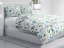 Bavlnené posteľné obliečky Sandra SA-434 Modro-zelené listy na bielom - detail 1 - Biante.sk