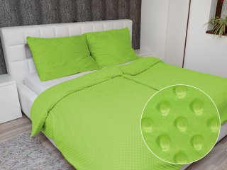 Hrejivé posteľné obliečky Minky 3D bodky MKP-007 Hráškovo zelené - Biante.sk