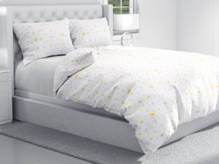 Bavlnené posteľné obliečky Sandra SA-497 Žlté bylinky na bielom - detail 1 - Biante.sk