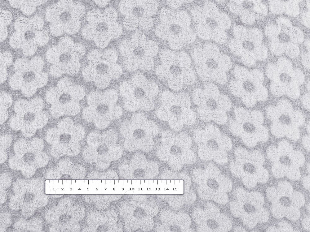 Mikroplyšová deka MIP-025 Svetlo sivé kvety - detail 5 - Biante.sk