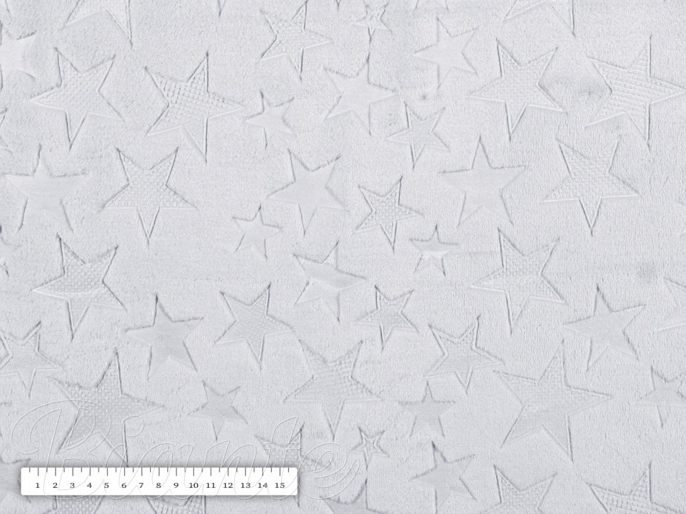 Mikroplyšová látka MIP-002 Hviezdičky - striebornosivá - šírka 140 cm - detail 7 - Biante.sk