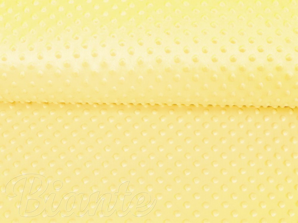 Dětská látka Minky 3D puntíky MKP-021 Citronově žlutá - šířka 150 cm - detail 4 - Biante.cz