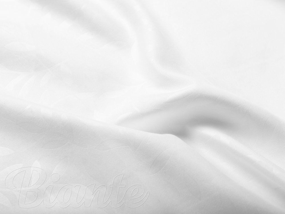Dekoračná látka Sofia SF-001 Biele vyrazené vetvičky s lístkami - šírka 160 cm