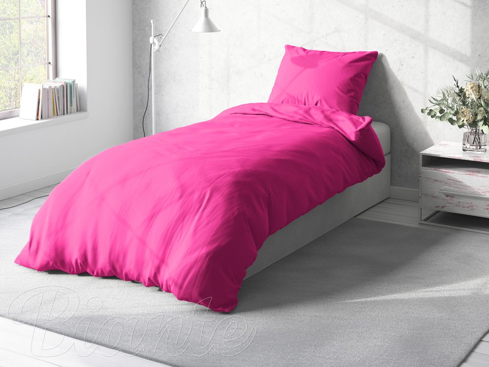 Bavlnené jednofarebné posteľné obliečky Moni MO-004 Fuchsiové - detail 2 - Biante.sk