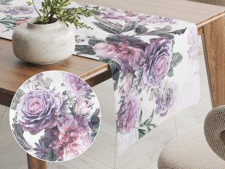 Dekoračný behúň na stôl BM-009 Veľké fialové kvety - Biante.sk