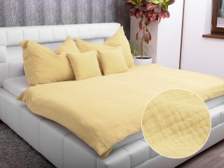 Mušelínové posteľné obliečky Nature MSN-003 Pastelovo žlté - Biante.sk