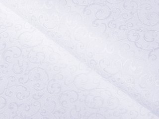 Teflonová látka na ubrusy TF-078 Ornamenty - studená bílá - šířka 160 cm - Biante.cz
