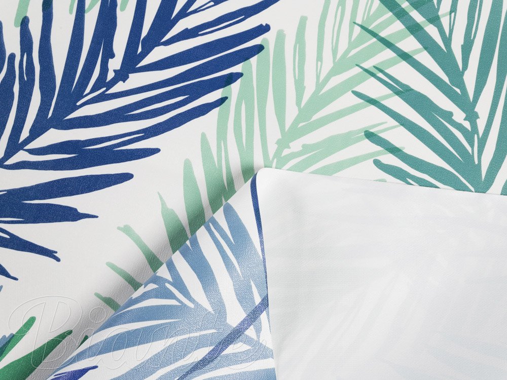 PVC obrus Modro-zelené palmové listy PV-075 - metráž š. 140 cm - detail 3 - Biante.sk