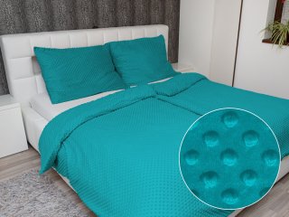 Hrejivé posteľné obliečky Minky 3D bodky MKP-027 Petrolejové - Biante.sk