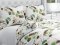 Bavlnené posteľné obliečky Sandra SA-450 Zeleno-oranžové listy na bielom - Biante.sk