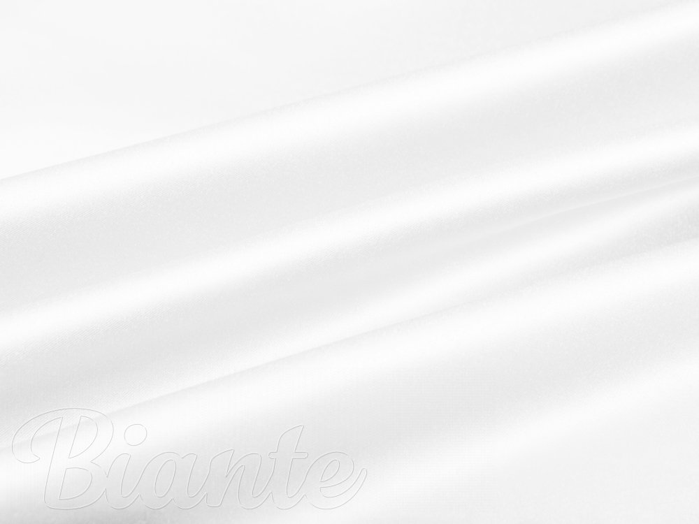 Látka polyesterový satén LUX-005 Bílá - šířka 150 cm - Biante.cz