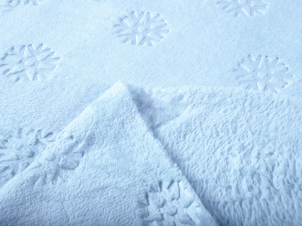 Mikroplyšová látka MIP-009 Snehové vločky - nebesky modrá - šírka 140 cm - detail 2 - Biante.sk