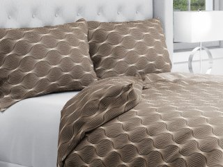 Bavlnené posteľné obliečky Sandra SA-445 Hnedé designové vlnky - Biante.sk