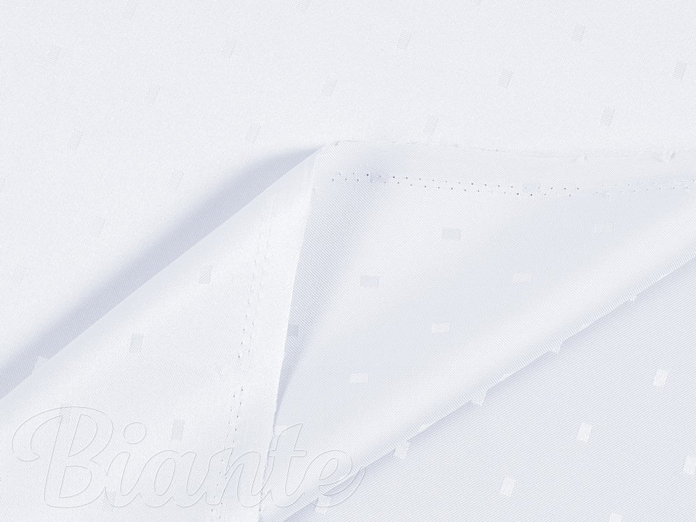 Teflónová látka na obrusy TF-039 Obdĺžničky - lesklá studená biela - šírka 160 cm - detail 3 - Biante.sk
