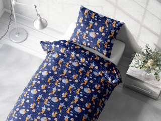 Detské bavlnené posteľné obliečky Sandra SA-281 Líšky na večernej oblohe - detail 1 - Biante.sk
