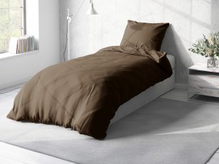 Bavlnené jednofarebné posteľné obliečky Moni MOD-513 Hnedá khaki - detail 1 - Biante.sk