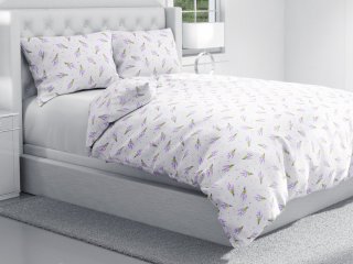 Bavlnené posteľné obliečky Sandra SA-301 Malé zväzky levandúľ na bielom - detail 1 - Biante.sk