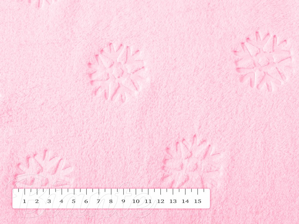 Mikroplyšová látka MIP-022 Sněhové vločky - světle růžová - šířka 140 cm - detail 5 - Biante.cz