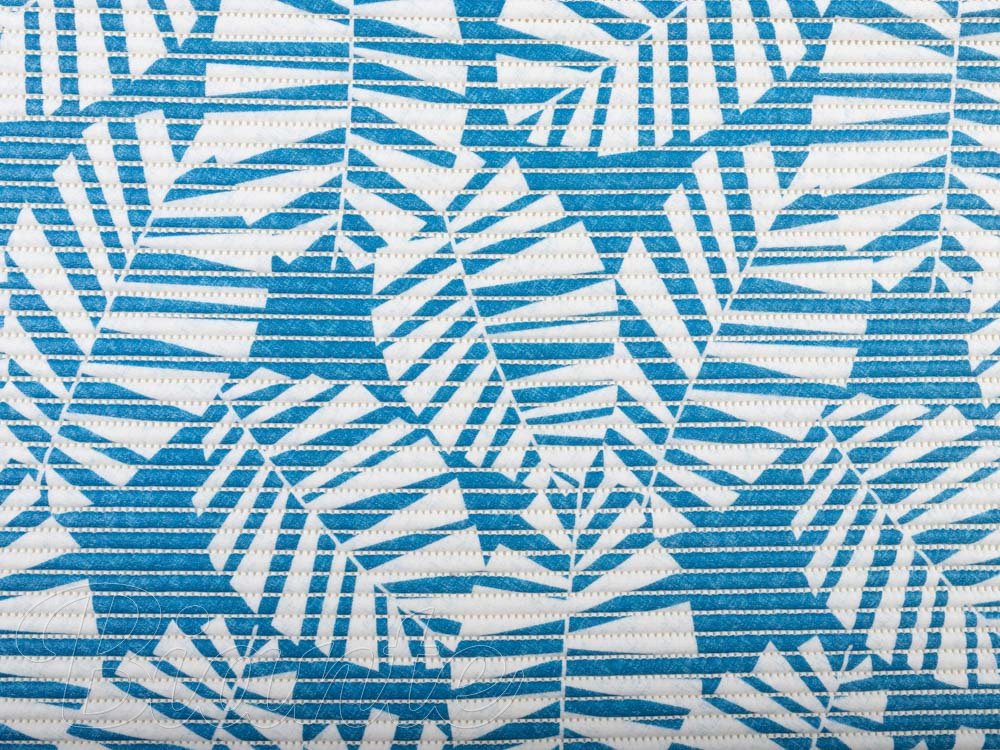 Kúpeľňová penová rohož / predložka PRO-042 Modro-biele listy - metráž šírka 65 cm - detail 3 - Biante.sk