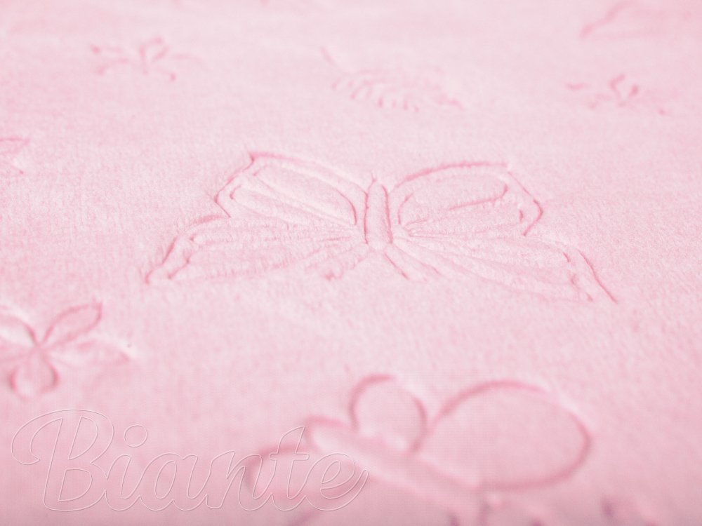 Mikroplyšová látka MIP-019 Motýliky - svetlo ružová - šírka 145 cm - detail 4 - Biante.sk