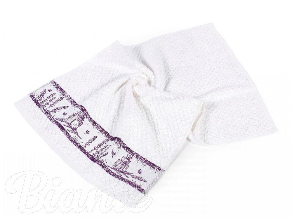 Kuchyňská froté utěrka/malý ručník Levandule na bílém