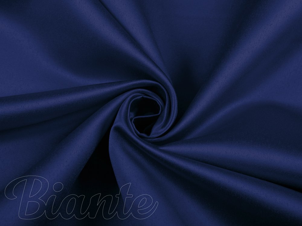Látka polyesterový satén LUX-L039 Námořnická modrá - šířka 150 cm - detail 1 - Biante.cz