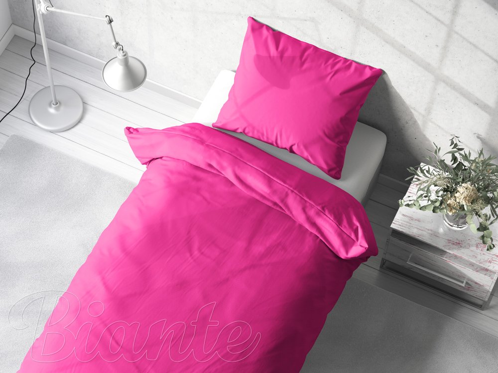 Bavlnené jednofarebné posteľné obliečky Moni MO-004 Fuchsiové - detail 1 - Biante.sk