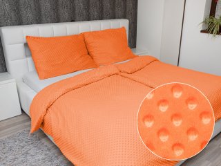 Hřejivé ložní povlečení Minky 3D puntíky MKP-022 Oranžové - Biante.cz