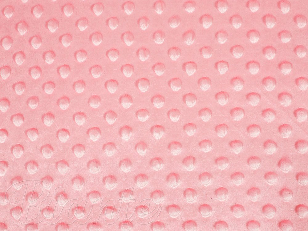 Dětská látka Minky 3D puntíky MKP-037 Korálově růžová - šířka 150 cm - detail 6 - Biante.cz