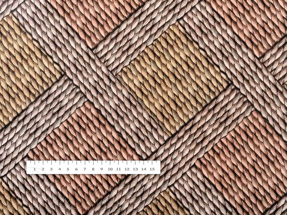 PVC ubrus Hnědo-béžový pletený vzor PV-067 - metráž š. 140 cm - detail 2 - Biante.cz