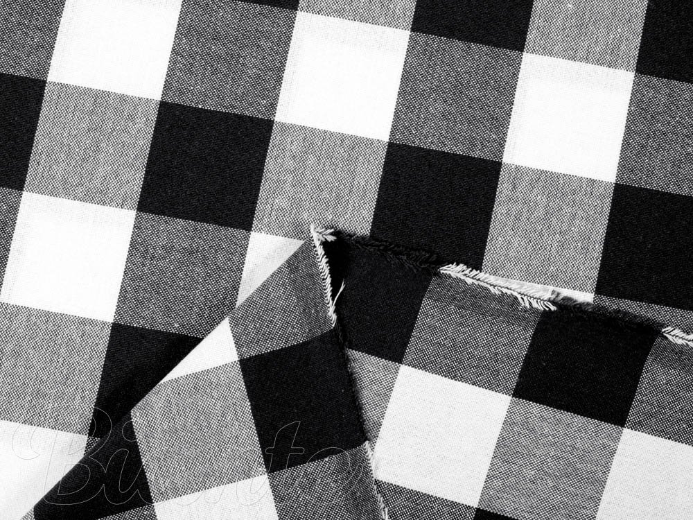 Bavlnená látka Olivia OL-004 Čierno-biela kocka velká - šírka 150 cm - detail 3 - Biante.sk
