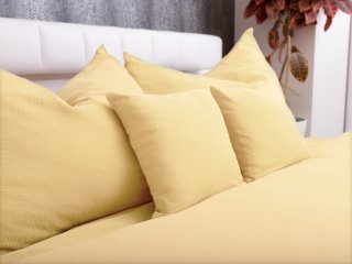 Mušelínové posteľné obliečky Nature MSN-003 Pastelovo žlté - detail 1 - Biante.sk