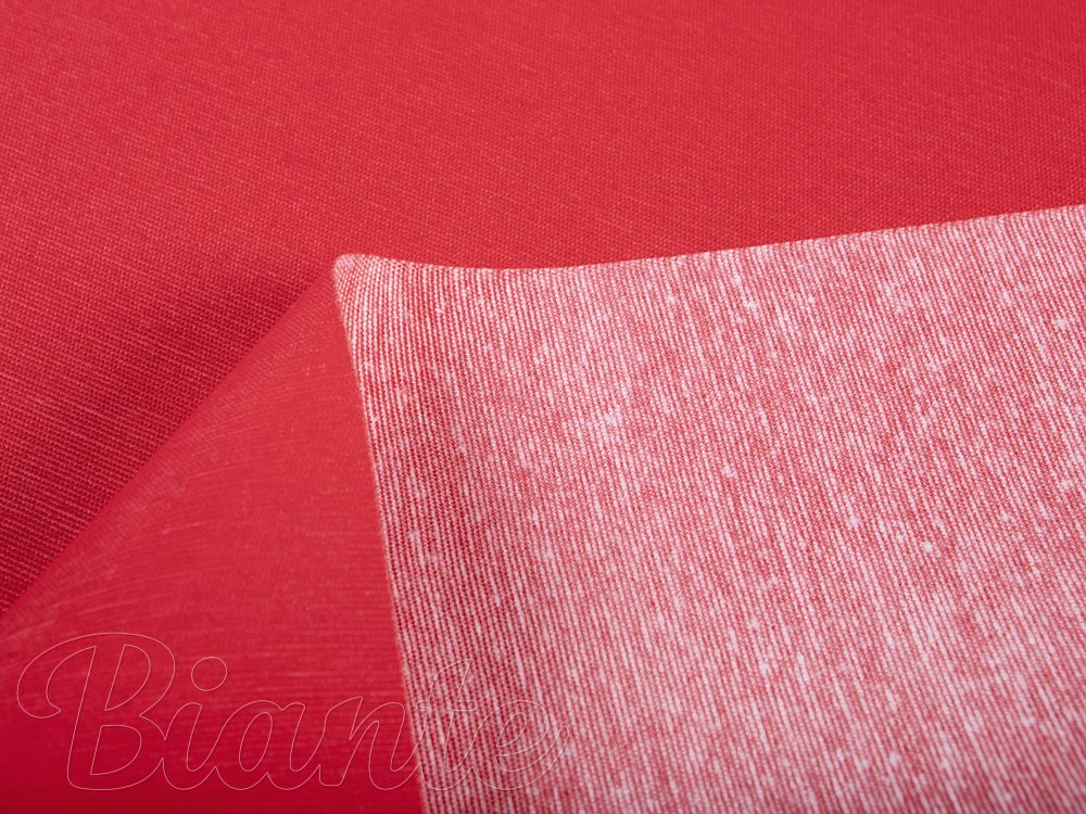 Dekoračná jednofarebná látka Leona LN-110 Malinovo červená žíhaná - šírka 135 cm - detail 2 - Biante.sk