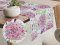 Bavlnený behúň na stôl Sandra SA-385 Ružové cibuľové kvety na bielom - Biante.sk