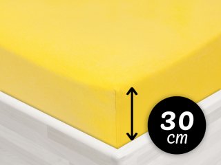 Jersey napínací prostěradlo na vysokou matraci JR-003 Žluté - Biante.cz